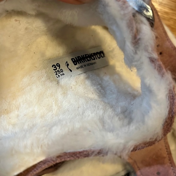 Birkenstock Arizona Shearling Suede Leather Size 8 Light Rose NWT - Picture 11 of 13